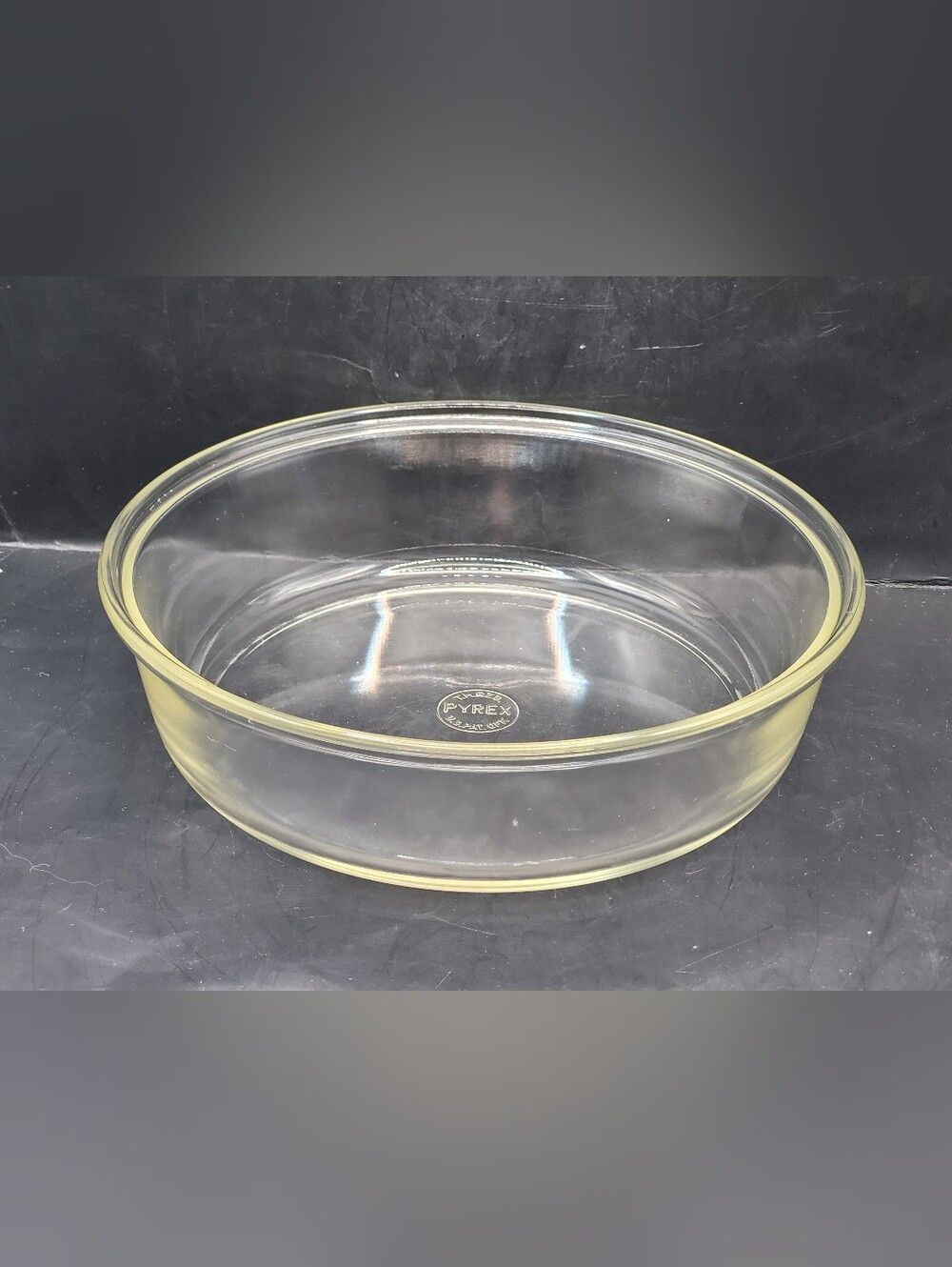 Vintage Early Pyrex Clear Glass Round Baking Dish Casserole Pie Quiche Pan 1133